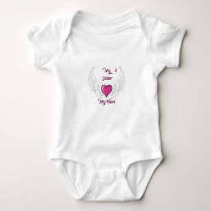 My Sister My Hero Wings and Heart 2 Baby Bodysuit