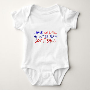My Sister Plays Softball Baby Bodysuit