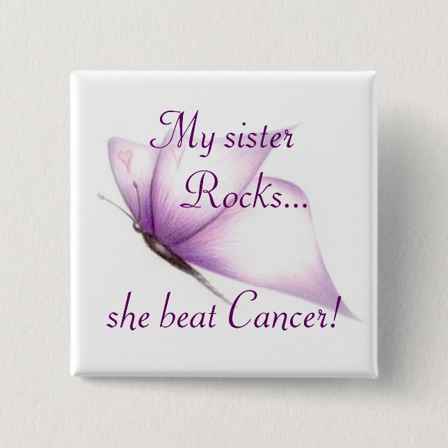 My Sister Rocks... 15 Cm Square Badge (Front)