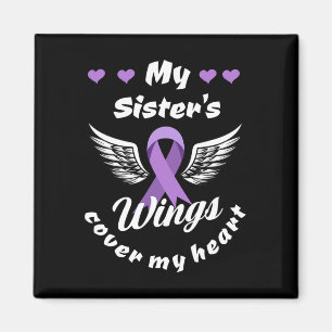 My Sister's Wings Cover My Heart Overdose Awarenes Magnet