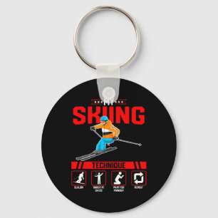 My Skiing Technique - Funny Ski Snowboard Lover Sn Key Ring