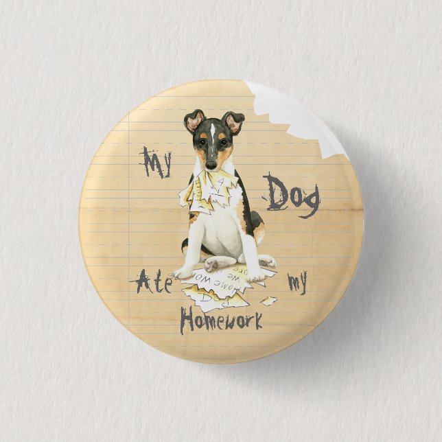 My Smooth Collie Ate My Homework 3 Cm Round Badge (Front)