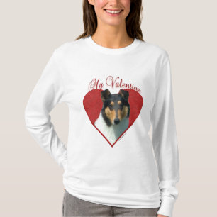 My Smooth Collie Valentine; Tricolor Collie T-Shirt