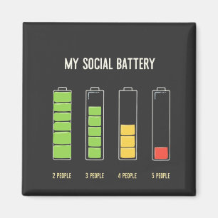 My Social Battery introvert Social Humour Magnet