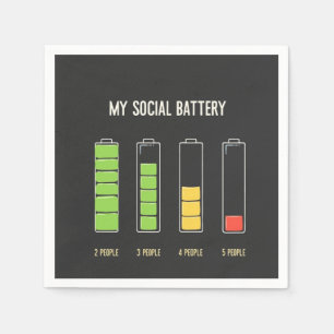 My Social Battery introvert Social Humour Napkin