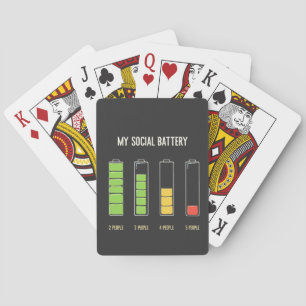 My Social Battery introvert Social Humour Playing Cards