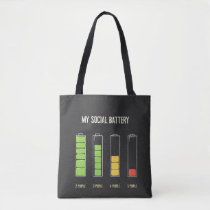 My Social Battery introvert Social Humour Tote Bag