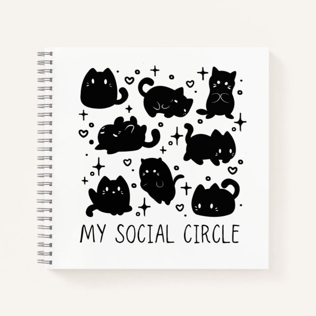 My Social Circle Cute Cat Notebook (Front)