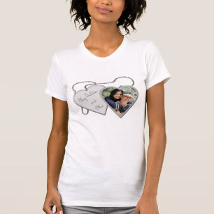 My Soldier & Me Hearts Custom Photo Ladies Shirt