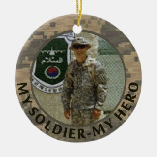 My Soldier My Hero Military Photo Custom Date Ceramic Tree Decoration