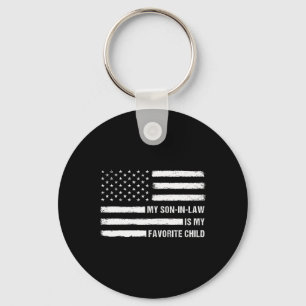 My Son In Law Is My Favourite Child American Flag  Key Ring