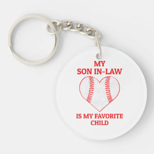 My Son In Law Is My Favourite Child - Baseball Fan Key Ring
