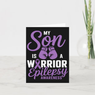 My Son Is A Warrior Epilepsy Awareness Ribbon Boxi Card