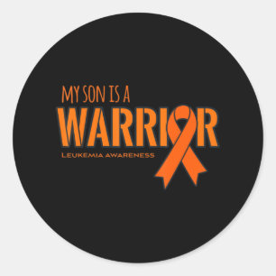 My Son is a Warrior Leukaemia Cancer Awareness Classic Round Sticker