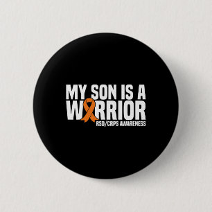 My Son Is A Warrior Orange Ribbon Rsdcrps Awarenes 6 Cm Round Badge