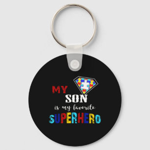 My Son Is My Favourite Superhero Autism Awareness Key Ring