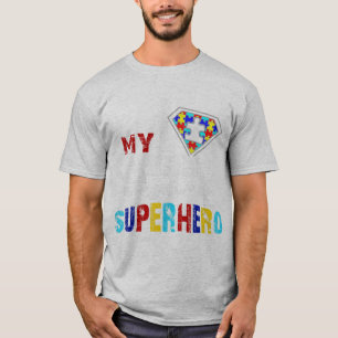 My Son Is My Favourite Superhero Autism Gift 8 9 1 T-Shirt
