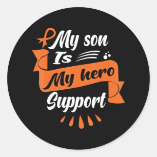 My Son Is My Hero Support Leukaemia Cancer Awaren Classic Round Sticker