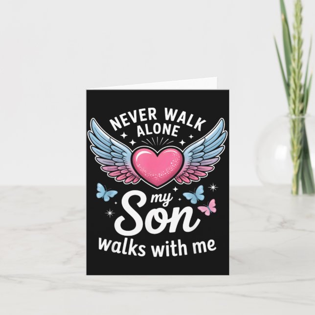 My Son Walks with Me Grieving Mum Memorial Card (Front)