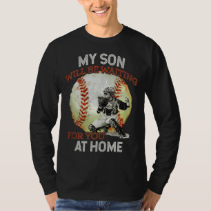 My Son Will Be Waiting on You At Home Baseball Cat T-Shirt