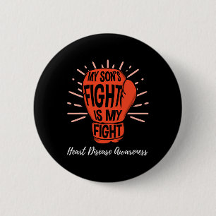My Sons Fight Is My Fight Heart Disease Awareness 6 Cm Round Badge