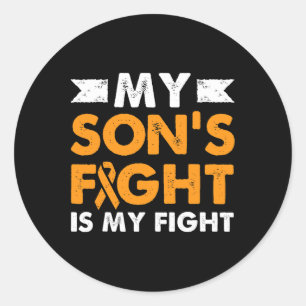 My Son's Fight Leukaemia Awareness Beat Cancer Mum Classic Round Sticker
