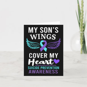 My Son's Wings Cover Heart Suicide Awareness Ribbo Card