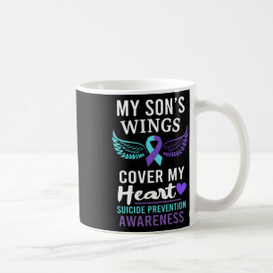 My Son's Wings Cover Heart Suicide Awareness Ribbo Coffee Mug