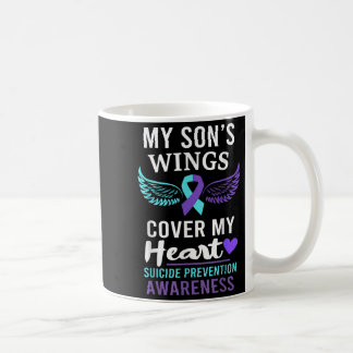 My Son's Wings Cover Heart Suicide Awareness Ribbo Coffee Mug