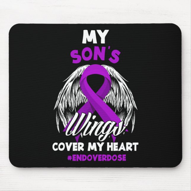 My Son's Wings Cover My Heart End Overdose  Mouse Pad (Front)
