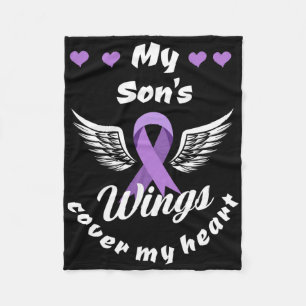 My Son's Wings Cover My Heart Overdose Awareness Fleece Blanket