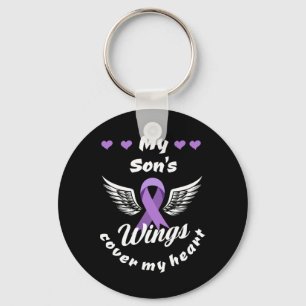 My Son's Wings Cover My Heart Overdose Awareness Key Ring