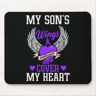 My Son's Wings Cover My Heart - Overdose Awareness Mouse Pad