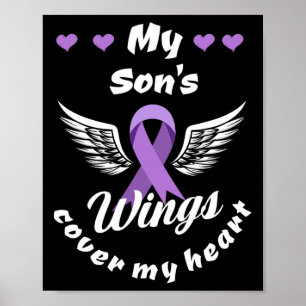 My Son's Wings Cover My Heart Overdose Awareness Poster