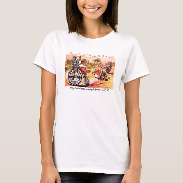 "My soul is fed by needle & thread" T-Shirt (Front)