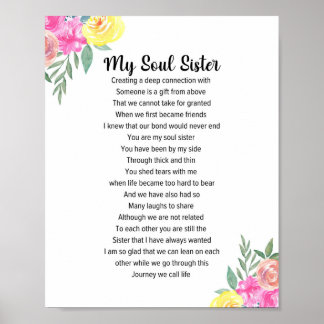 My Soul Sister Poem  Poster