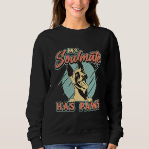 My Soulmate Has Paws Loves Malinois Dog Belgian Ma Sweatshirt
