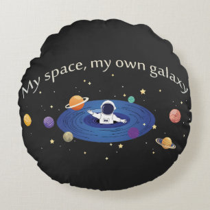 My Space, My Own Galaxy Round Cushion