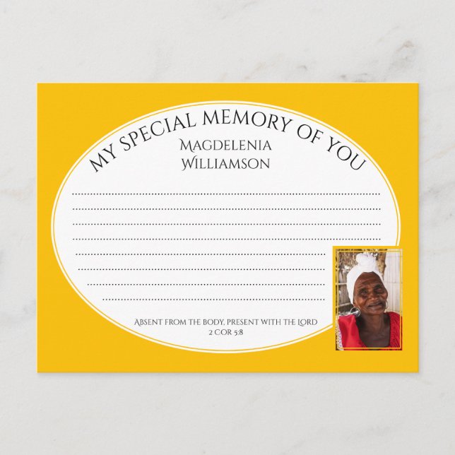 MY SPECIAL MEMORY OF YOU Photo Share Memory Card (Front)