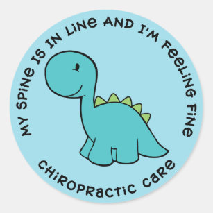 My Spine Is In Line Dinosaur Chiropractic Stickers