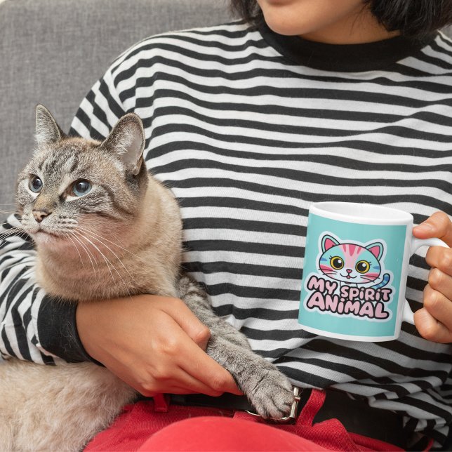 My Spirit Animal Cat Mug (This cute, "My Spirit Animal" cat mug would make the perfect cat lover gift! )