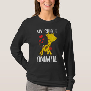 My Spirit Animal Giraffe I Love You Heart Valentin T-Shirt