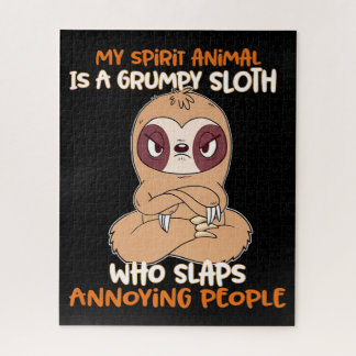 My Spirit Animal Is A Grumpy Sloth Jigsaw Puzzle