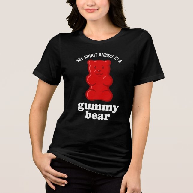My Spirit Animal Is A Gummy Bear Funny Tri-Blend Shirt (Front)