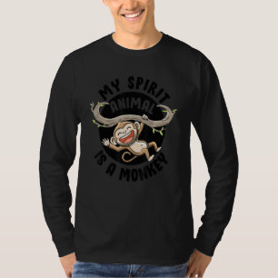 My Spirit Animal Is a Monkey Cute Ape Primates Mon T-Shirt