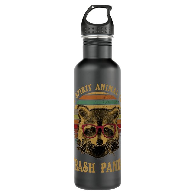 My Spirit Animal is a Trash Panda funny Racoon gif 710 Ml Water Bottle (Front)