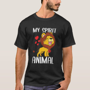 My Spirit Animal Lion I Love You Heart Valentines T-Shirt