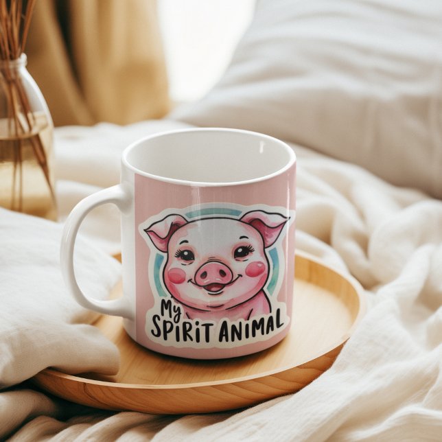 My Spirit Animal Pig Mug (This adorable, "my spirit animal" pig mug would make a great gift for someone special! )