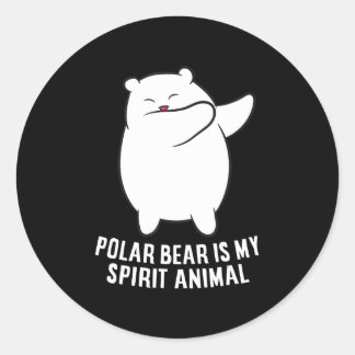 My Spirit Animal  Polar Bear Cute Polar Bear Lover Classic Round Sticker