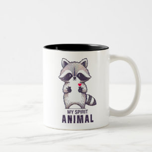 My Spirit Animal Raccoon Two-Tone Coffee Mug